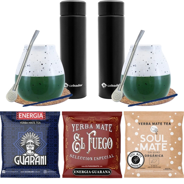 Yerba Mate Starterkit Thermoskanne 3x50g für Paare
