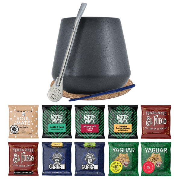 Mate Tee Set 10x50g Kalebasse Bombilla 500g