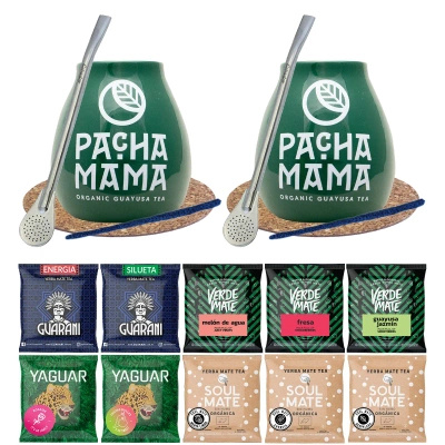 Set für zwei Personen Yerba Mate Mate Becher Bombilla 10x50