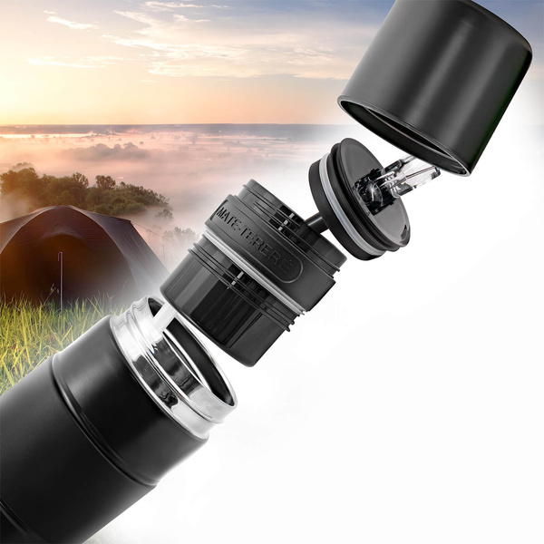 Yerbomos X ALL IN ONE - 450 ml - Mate Becher, Thermosflasche und Bombilla in einem Zubehör (schwarz)