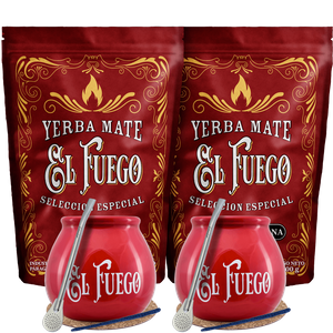Yerba Mate El Fuego für zwei Bombilla POWER eingestellt
