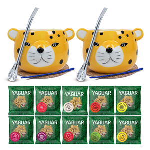 Mate Tee Set für Zwei: Proben Yaguar 10x50g + 2x Kalebasse + 2x Bombilla