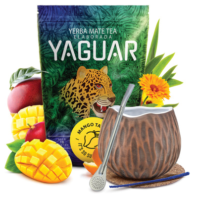 Mate Tee Set Yaguar 500g 0,5kg Kalebasse + Bombilla
