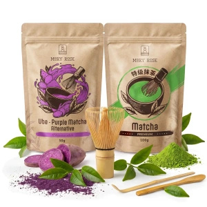 Set für bunten Matcha Latte: Matcha + Purple Matcha + Zubehör