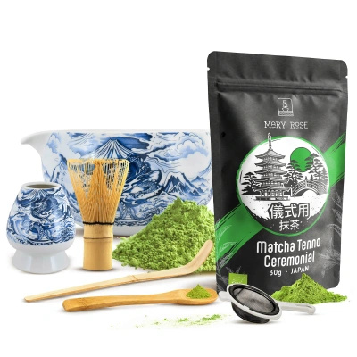 Zeremonielles Set zur Zubereitung von Matcha-Tee: japanischer Bio-Matcha 30g + Zubehör
