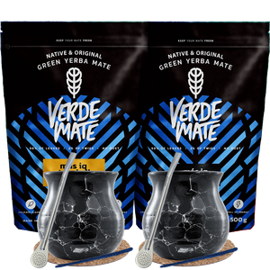 Yerba Mate Mas IQ Set für zwei Personen Bombilla 2x500