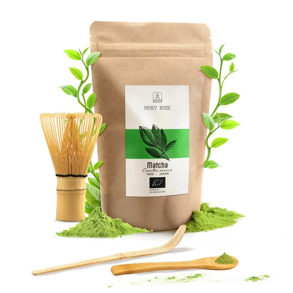 Set: Matcha BIO 100g + Chasen und Chashaku