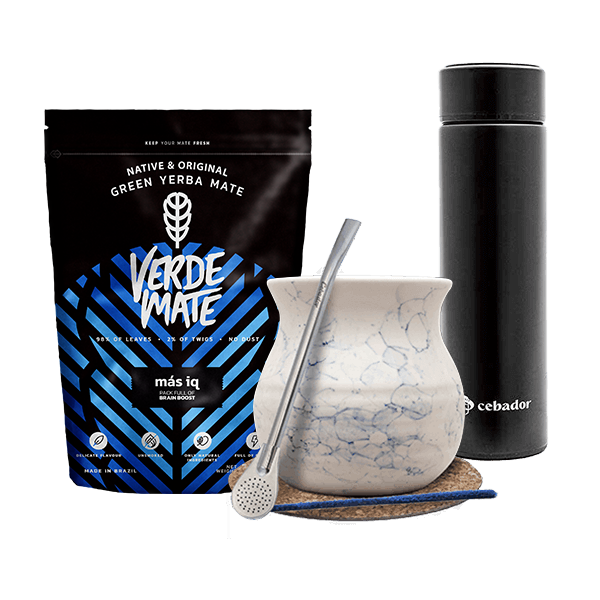 Set Yerba Verde Mate MAS IQ 500g Mate Becher Thermosflasche