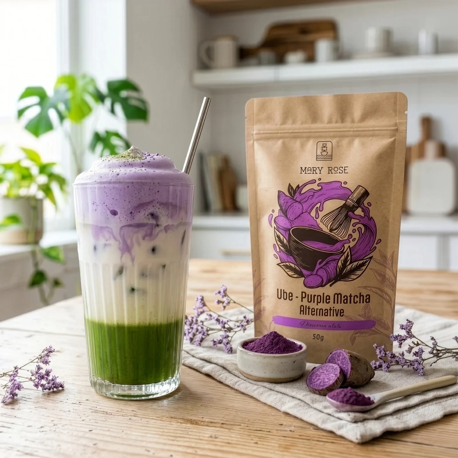 Ube Matcha Latte