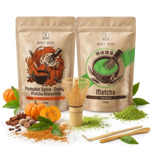 Set für bunten Matcha Latte: Matcha + Orange Matcha + Zubehör