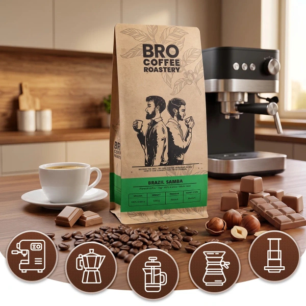 Bro Coffee Roastery – Bohnenkaffee Brazil Samba Premium 1 kg