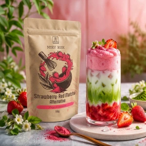 Set für bunten Matcha Latte: Matcha + Red Matcha + Zubehör