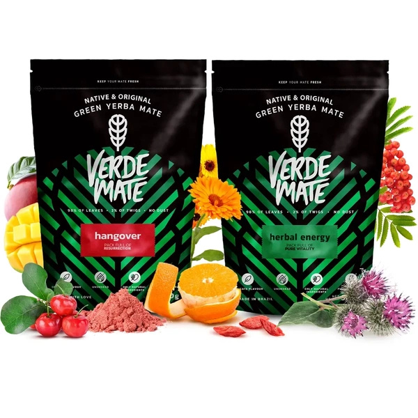 Mate Tee Set: Verde Mate Herbal Energy + Hangover 2x500gover Herbal Energy 2x500g 1kg