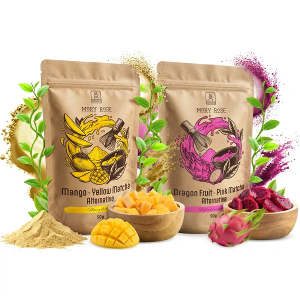 Set farbiger Matchas: Yellow Matcha + Pink Matcha