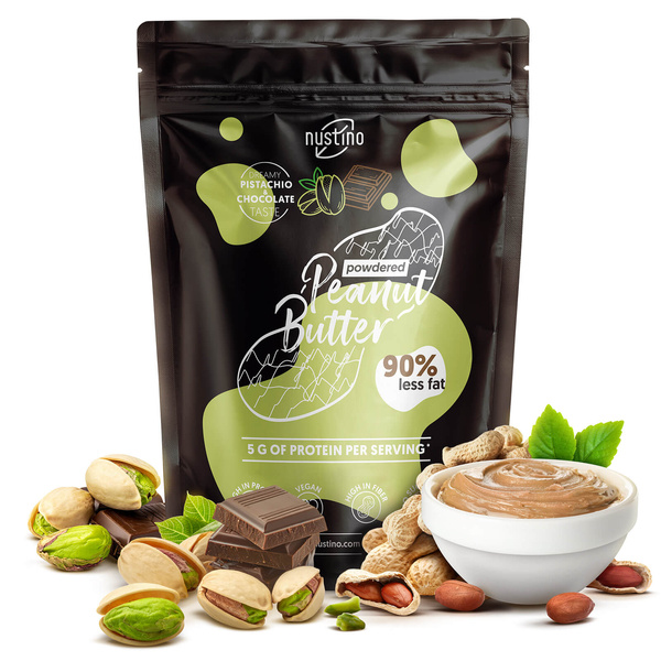 Nustino – Erdnussbutter in Pulverform – Pistachio & Chocolate (ohne Zuckerzusatz) 400 g