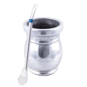 Palo Santo Mate Becher + Bombilla Anillo Blau