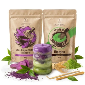 Set für bunten Matcha Latte: Matcha + Purple Matcha + Zubehör