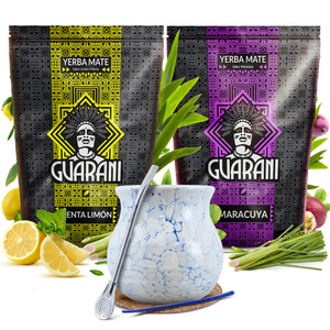 Guarani Mate Tee Set 2x500g Keramik Kalebasse Bombilla