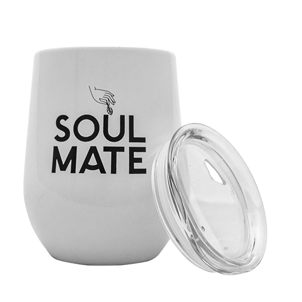 TermoLid – Stahl-Mate Becher mit Deckel– Soul Mate (weiß) – 350 ml