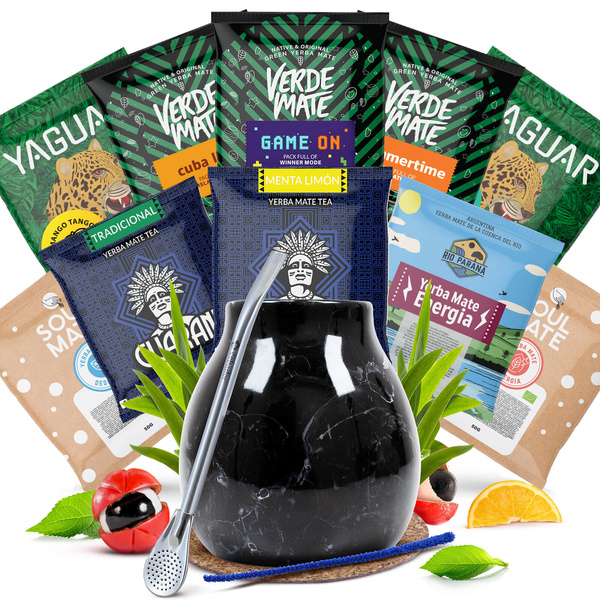 Mate Tee Set: Proben 10x50g + Kalebasse + Bombilla