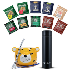 Mate Tee Set 500g Mate Becher 10x50g Thermosflasche