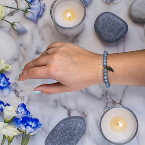 Armband mit Angelit – Engelsflügel