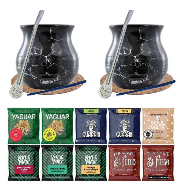 Mate Tee Set 10x50g 2x Kalebasse + 2x Bombilla