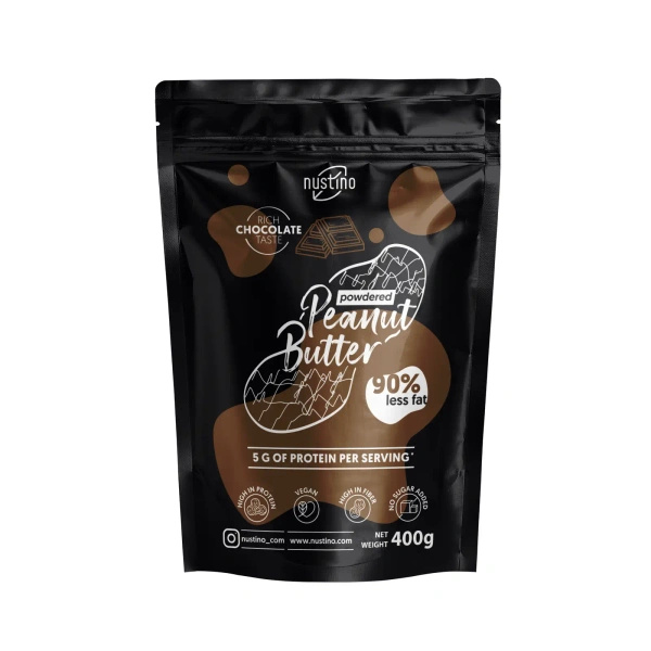 Nustino – Erdnussbutter in Pulverform – Chocolate (ohne Zuckerzusatz) 400 g
