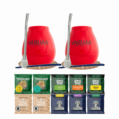 Mate Tee Set 10x50g 2x Kalebasse + 2x Bombilla