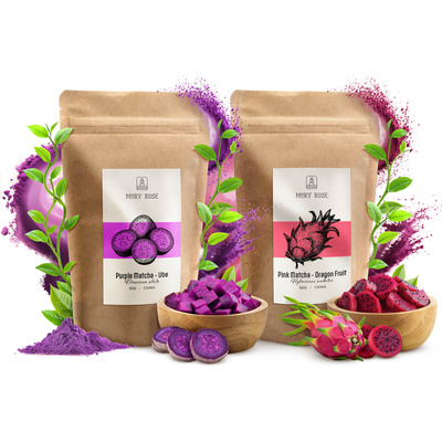 Set farbiger Matchas: Pink Matcha + Purple Matcha