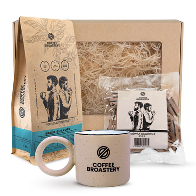 Bro Coffee Roastery Geschenkset: Brazil Guaxupe Kaffee + Kaffee-Milchkaramellen + Becher