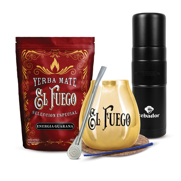 Mate Tee Set El Fuego 500g 0,5kg Yerbomos XL + Kalebasse + Bombilla