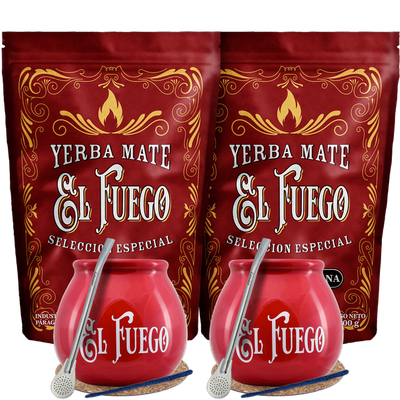 Yerba Mate El Fuego für zwei Bombilla POWER eingestellt
