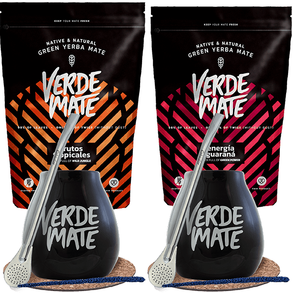 Set Yerba Mate Bombilla Mate Becher für zwei Personen 1kg