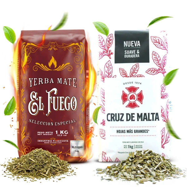 Mate Tee Elaborada Set: El Fuego 1kg + Cruz de Malta 1kg