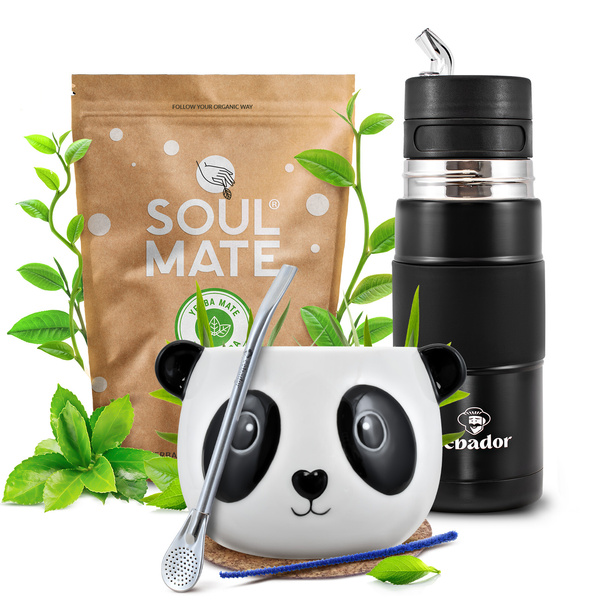 Mate Tee Set Soul Mate Elaborada 500g 0,5kg Yerbomos + Kalebasse + Bombilla