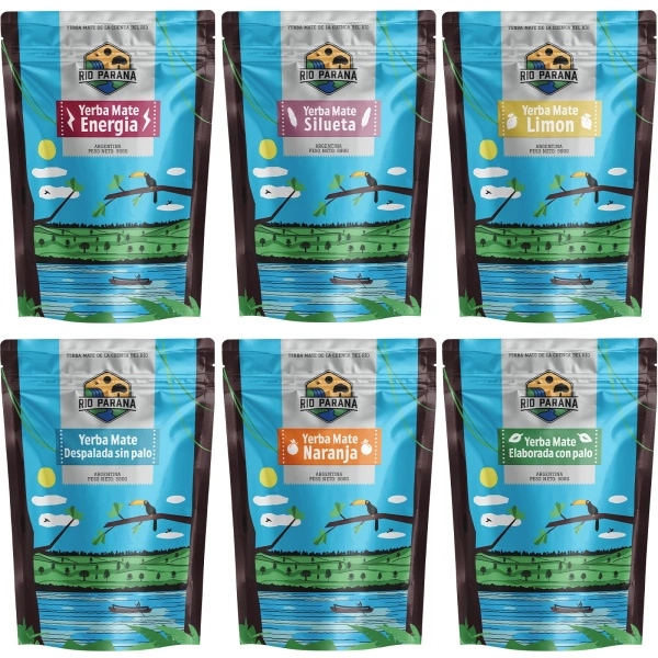Mate Tee Set Rio Parana verschiedene Sorten 6x500g