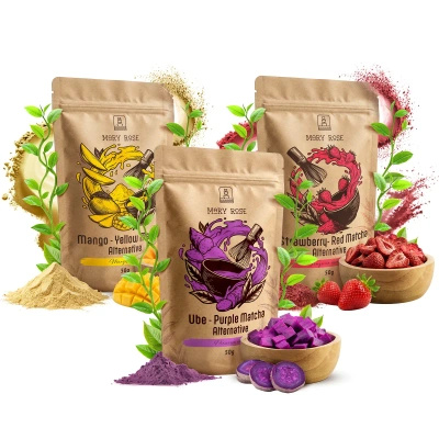 Set farbiger Matchas: Purple Matcha + Yellow Matcha + Red Matcha