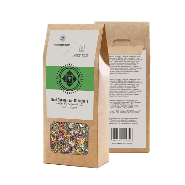 Set für Wurzelchakra (Muladhara): Chakra-Tee + magischer Stein