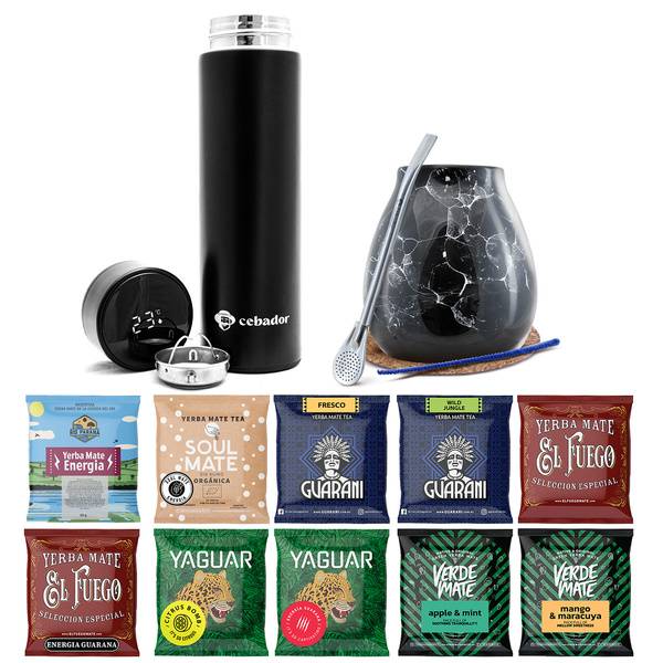 Mate Tee Starter Set 10x50g 500g Thermosflasche
