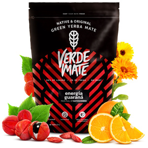 Geschenkset Mate Tee: Verde Mate Energía Guaraná 0,4kg + Yerbomos X + Kalebasse + Bombilla