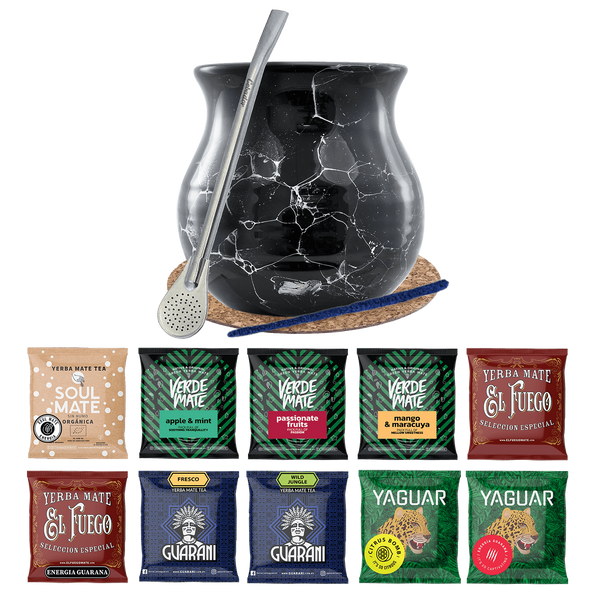 Yerba Mate Set 10x50g Kalebasse Bombilla 500g