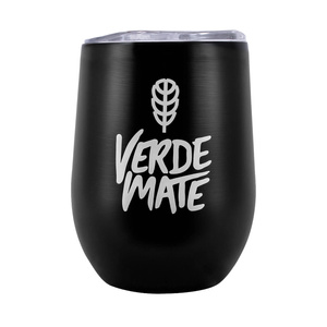 TermoLid – Thermo‑Becher für Mate Tee mit Deckel – Verde Mate (schwarz) – 350 ml