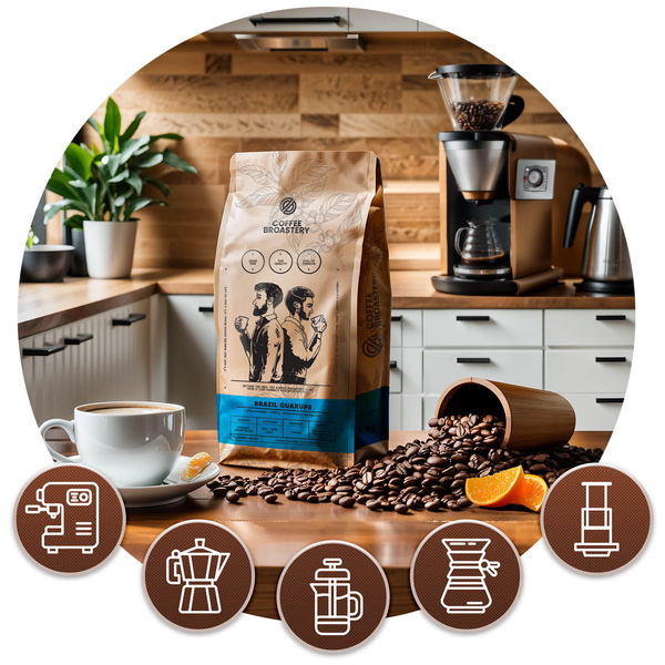 Bro Coffee Roastery Set: Brazil Guaxupe Kaffee + Becher