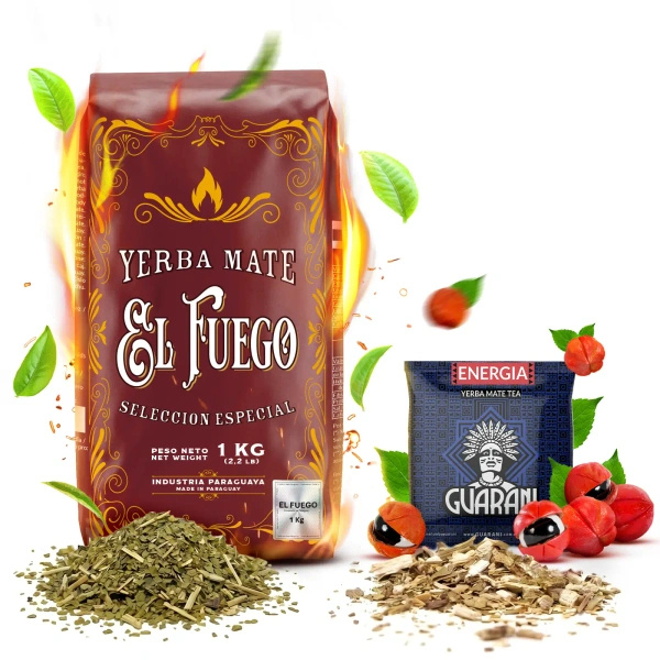 Mate Tee Set: El Fuego 1kg + Probe Guarani Energia 50g