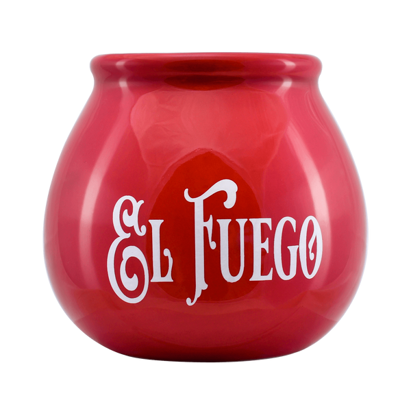 Keramischer Mate Becher El Fuego Logo (rot) 300 ml
