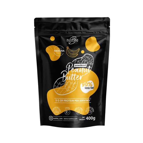 Nustino – Erdnussbutter in Pulverform – Banana (ohne Zuckerzusatz) 400 g