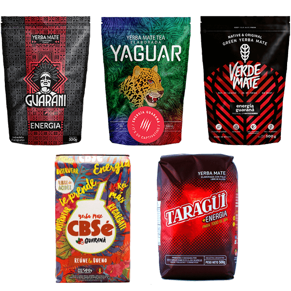 Yerba Mate Energia 5x0,5kg Verschiedene Marken
