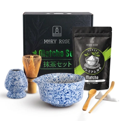 Geschenkset: japanischer Premium-Matcha + matchawan + Bambuszubehör