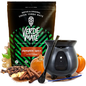Starter‑Set Mate Tee Verde Mate Pumpkin Spice 400g + Mate‑Becher Caldero Kessel